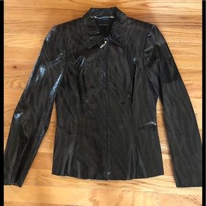 ESCADA brown leather blazer jacket.